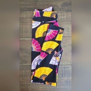 Womans LuLaRoe Fan Print Leggings OS